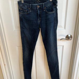 MOTHER The Looker in Here Kitty Kitty Dark Wash Skinny Jeans Size 27